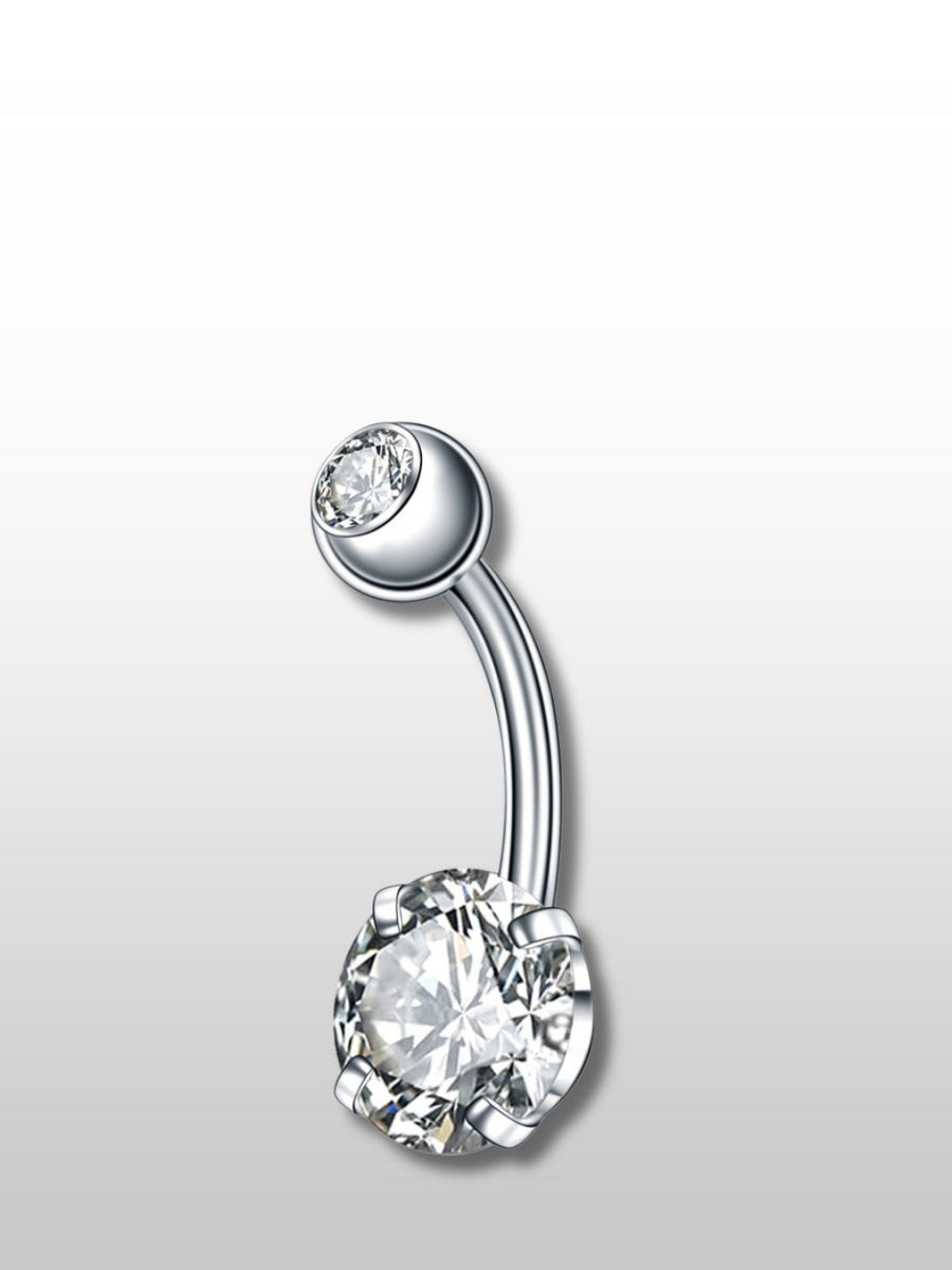 Piercing Nombril Double Diamants ovales