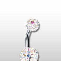 Piercing Nombril double boule en cristal