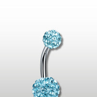 Piercing Nombril double boule en cristal