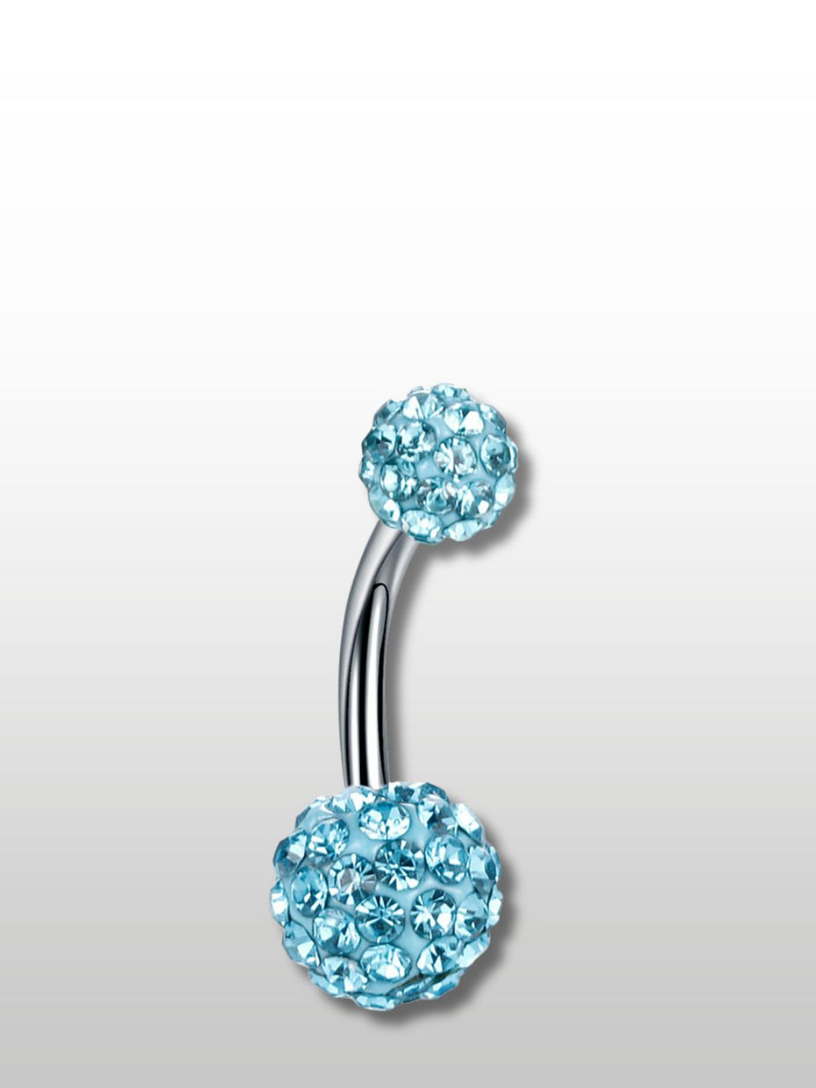 Piercing Nombril double boule en cristal