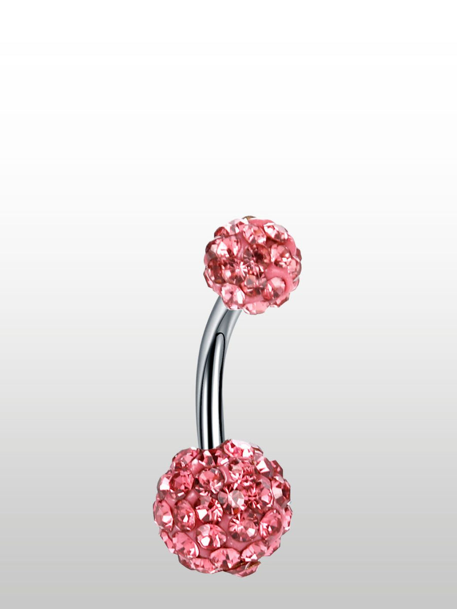 Piercing Nombril double boule en cristal