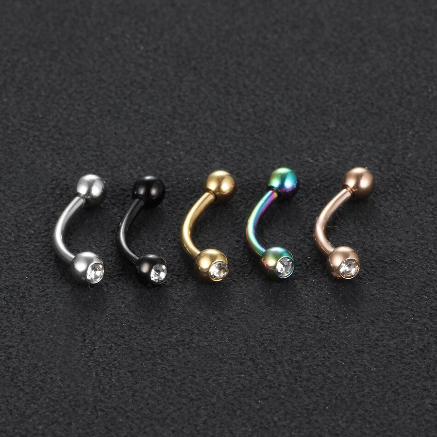 Piercing Arcade en forme de banane & boules en crystal