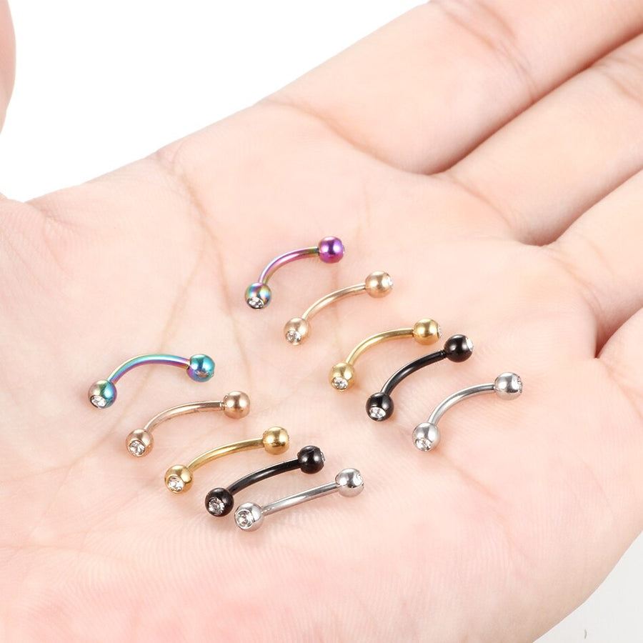 Piercing Arcade en forme de banane & boules en crystal