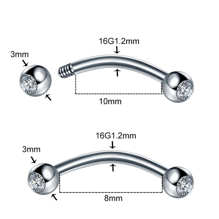 Piercing Arcade en forme de banane & boules en crystal